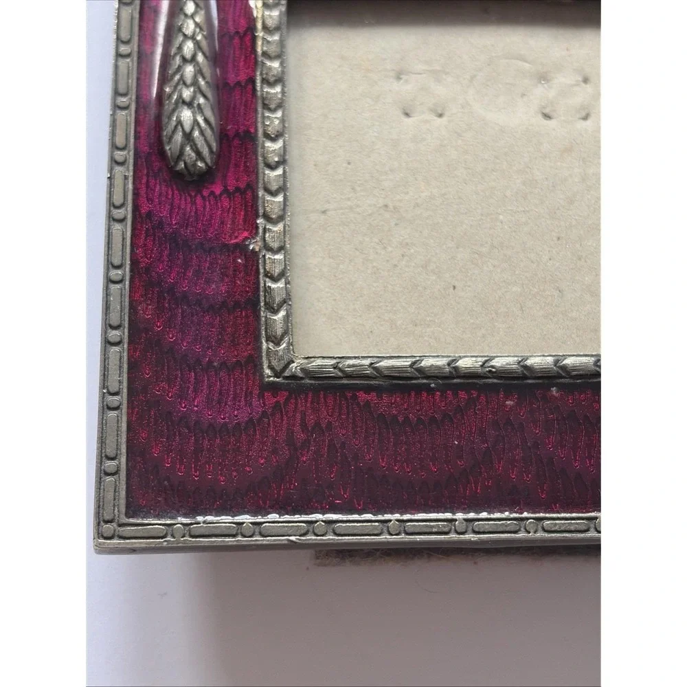 Vintage 1989 Terragrafics magenta/fuchsia Enamel Square Small Picture Frame